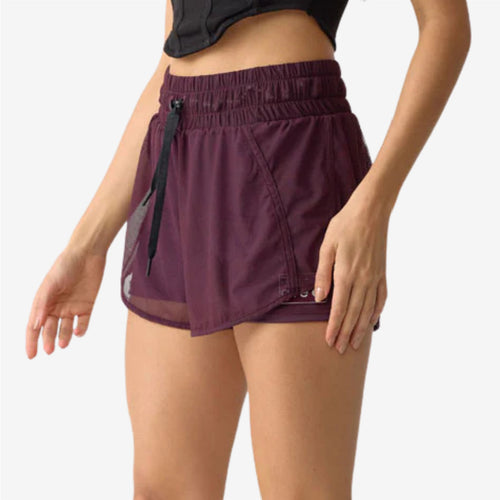 Short Hibiscus Mesh Plum